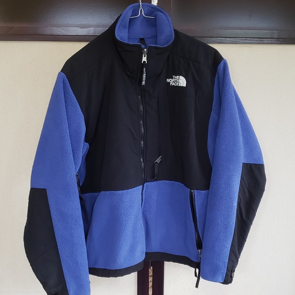 NORTH FACE BLUE BLACK DENALI FLEECE JACKET SMALL